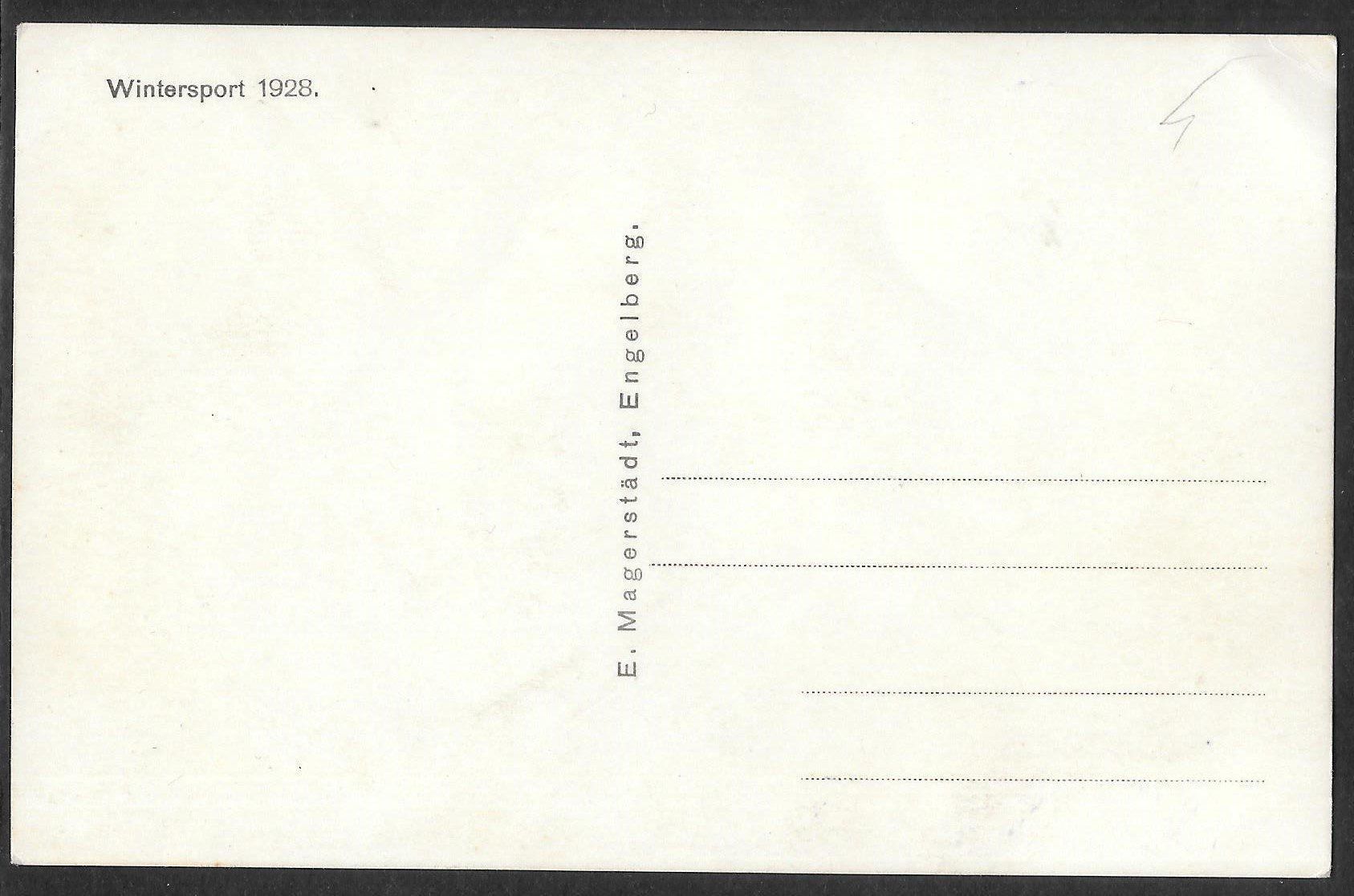 Cartoline postali: Engelberg Trübsee Wintersport 1928 – Usato da Olten venduto da clotaldi 1