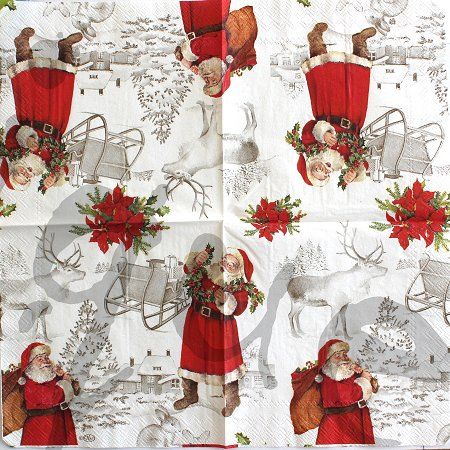 Servietten: Serviette welcome santa (w354) 3Stk. – Neu (gemäss Beschreibung) aus Schlatt TG von kreativ-atelier