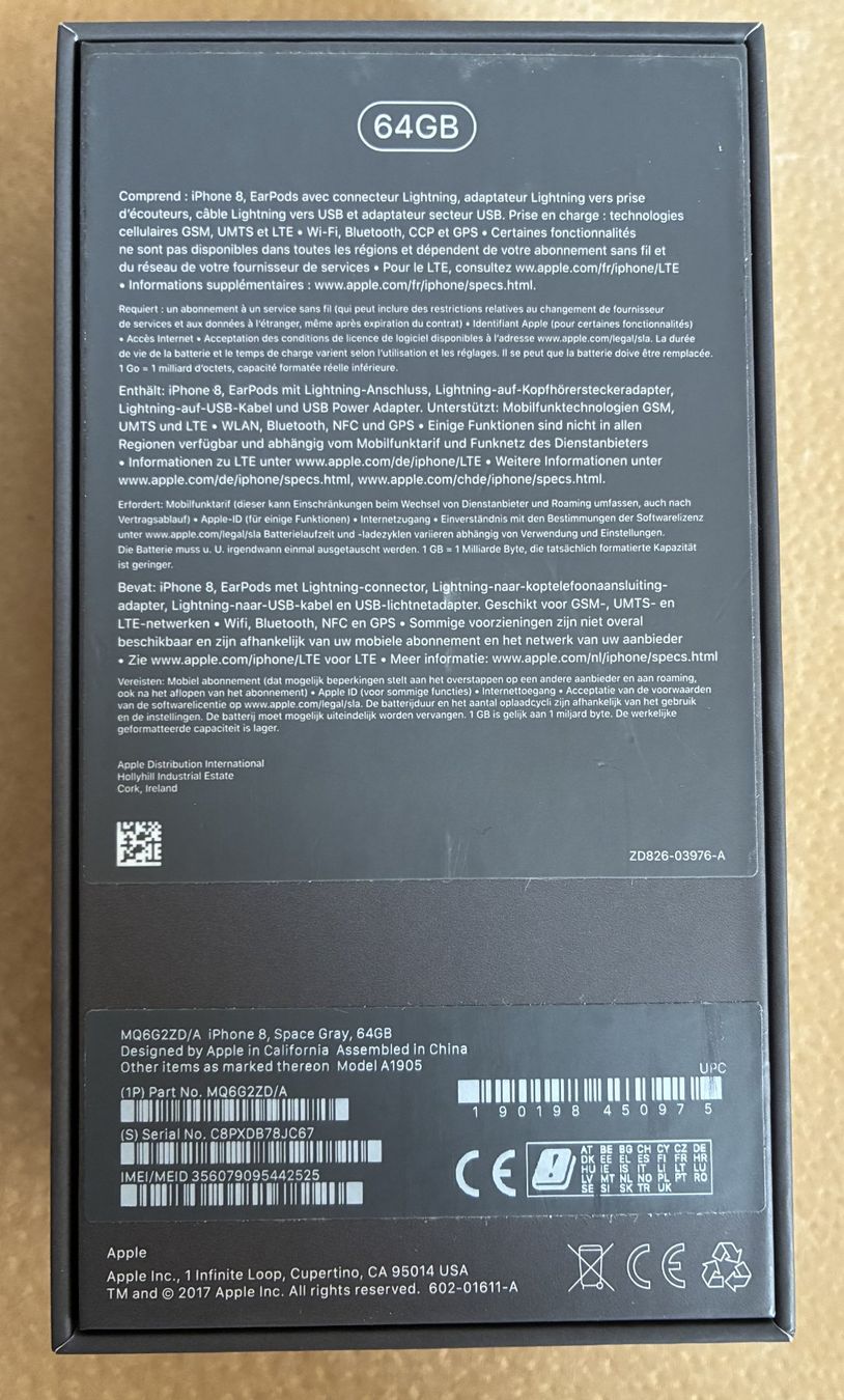 Apple Telefoni cellulari / Smartphones: iPhone 8 64GB Space Grey – Usato da Ringgenberg BE venduto da ziggythecat 3