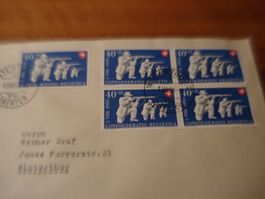 Briefsatz Pro Patria 1950, gelaufen. o Winterthur, 1.8.1950