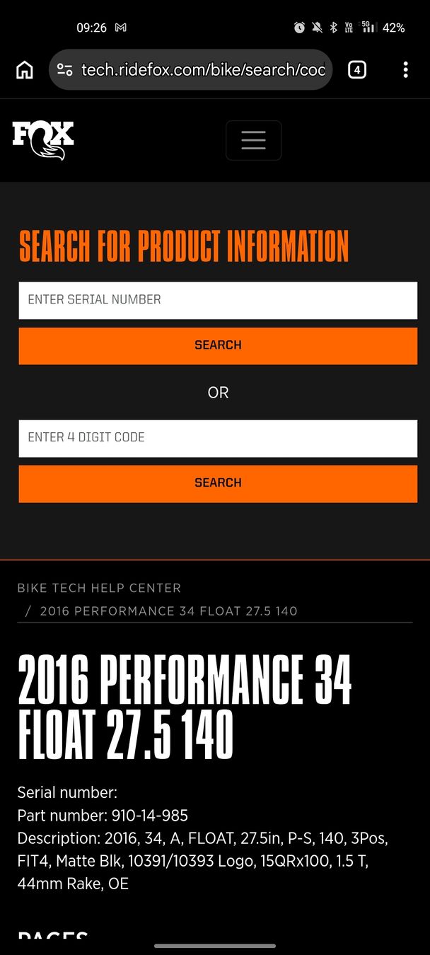 Fox Ersatzteile: Fox 34 Float 27.5 140mm Performance 2016  – Gebraucht aus Balsthal von 20122017 7