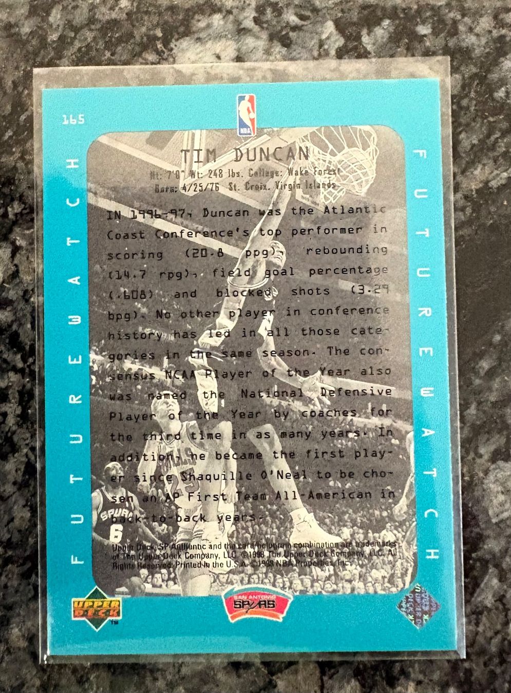 Nba Cartes à collectionner: NBA Tim Duncan SP Authentic Futurewatch Rookie Card – Neuf (Voir description) à Muttenz par joba23 1