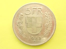 5 Franken Schweiz Silber 1953