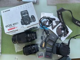 Canon EOS 400D Kamera Spiegelreflex + 2 Objektive + Zubehör