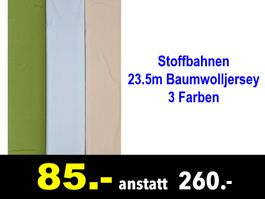 🔴  Stoffbahnen 23.5m Baumwolljersey 3 Farben /333B