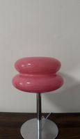 Nachttischlampe Glas rosa Metall Fuss neuwertig