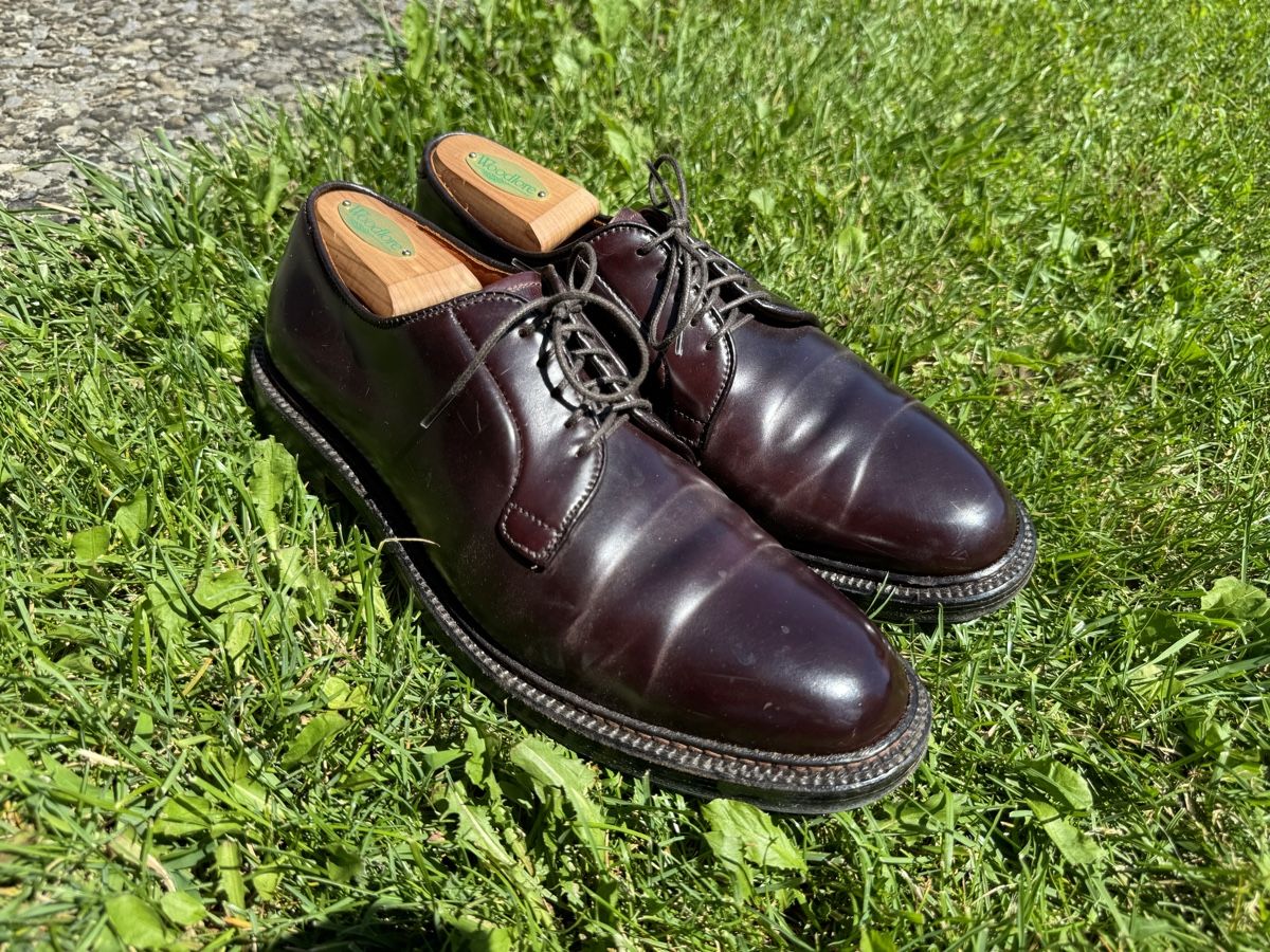 Alden Scarpe da uomo: Alden Shell Cordovan Plain Toe Derby, US 9, Barrie Last – Usato da Schlieren venduto da Timsonsan 1