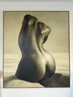 Linzbach Nude Oil Painting on Canvas, Modern Art, Framed