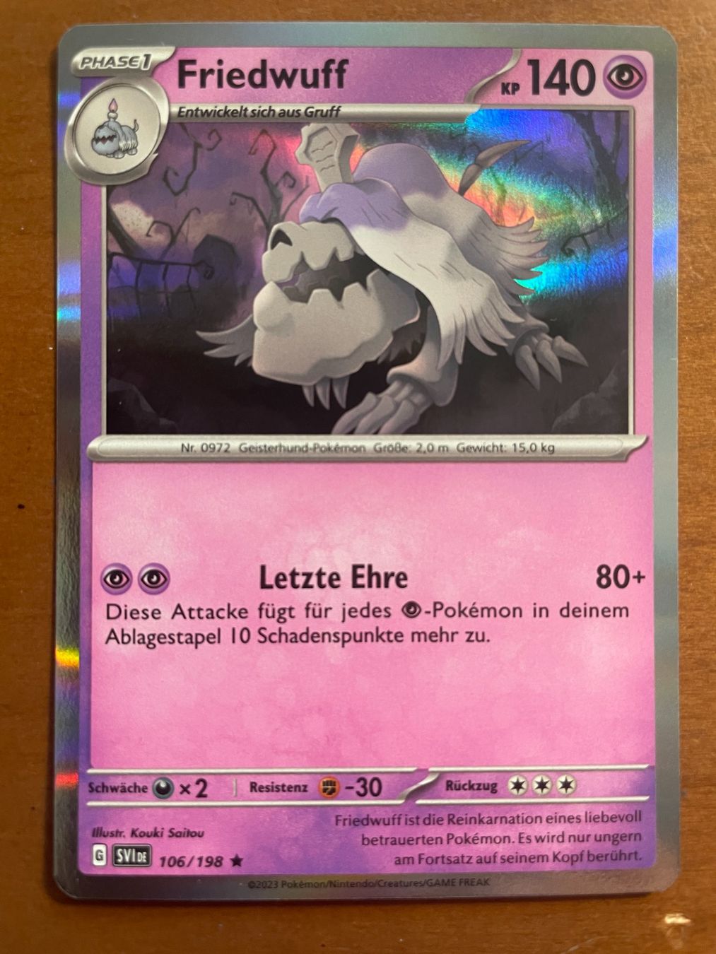 Pokémon Carte collezionabili: Pokemon Friedwuff Holo (Versand gratis) – Nuovo (secondo la descrizione) da Chur venduto da Angerson