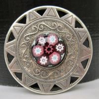 Millefiori Brosche Silber