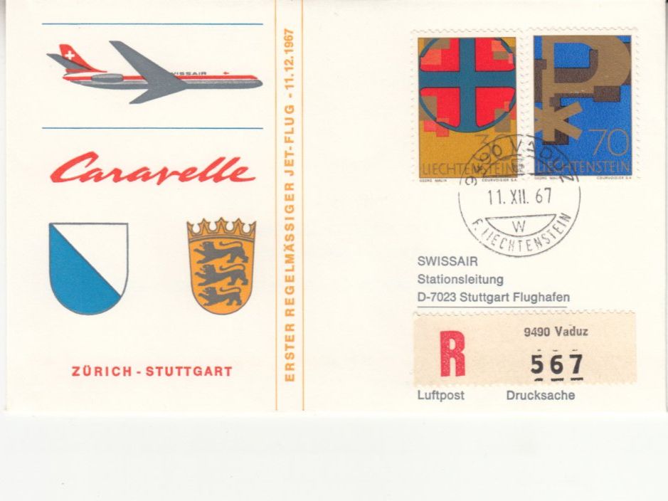 Tutti i francobolli: SLH RF 67.24aL Zürich-Stuttgart – Usato da Bürglen TG venduto da StampGraf