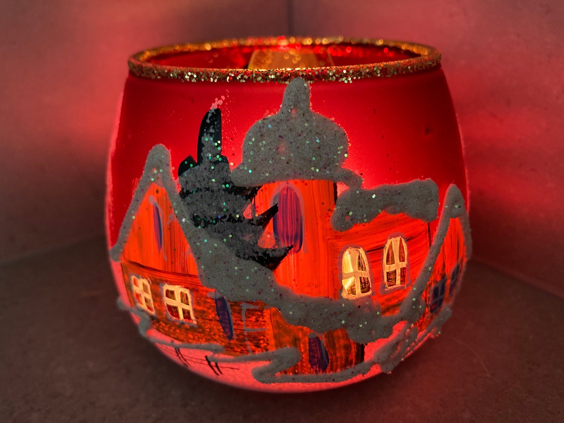 Tutte le decorazioni: Windlicht Advent, Weihnachten, handbemalt - Unikat – Nuovo e nell'imballaggio originale da Büsingen venduto da aue_2mh6 4