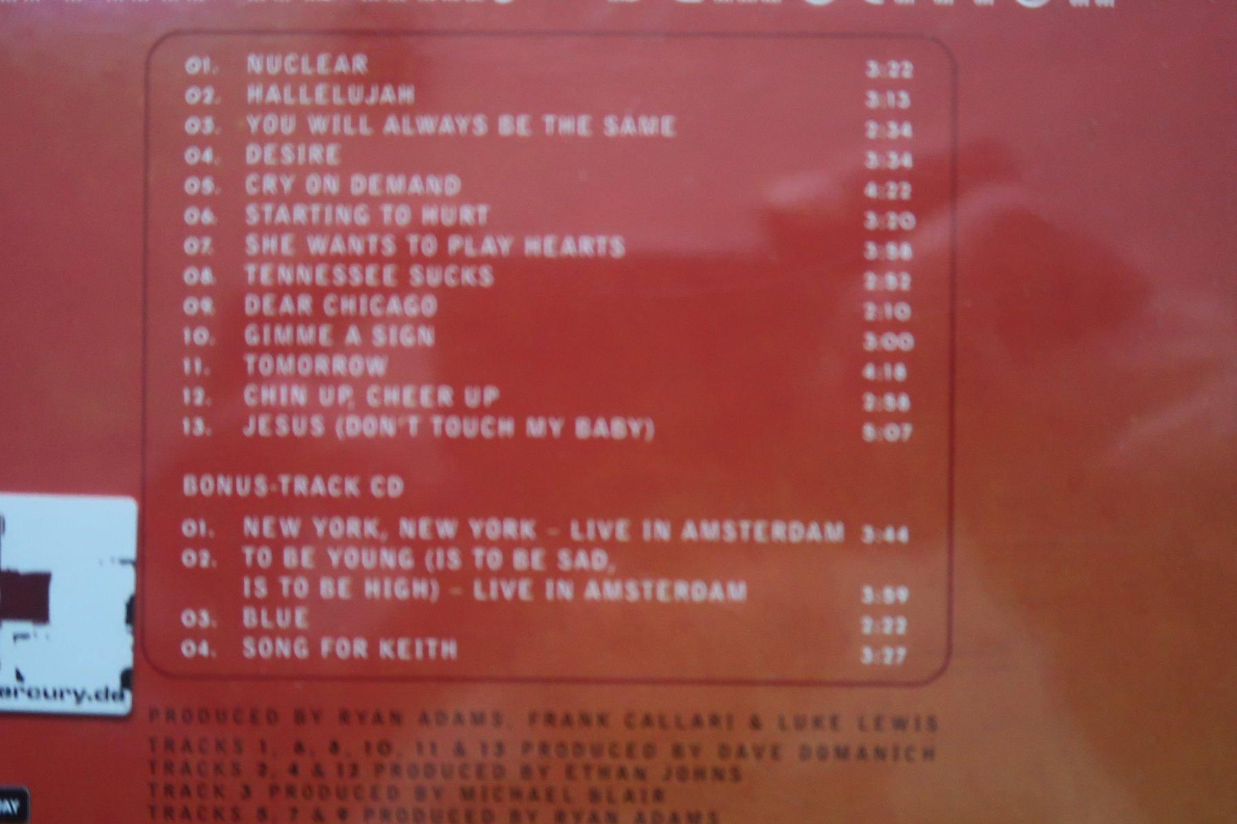 CD: RYAN ADAMS - DEMOLITION - mit BONUS CD – Usato da Basel venduto da Patiscat 3