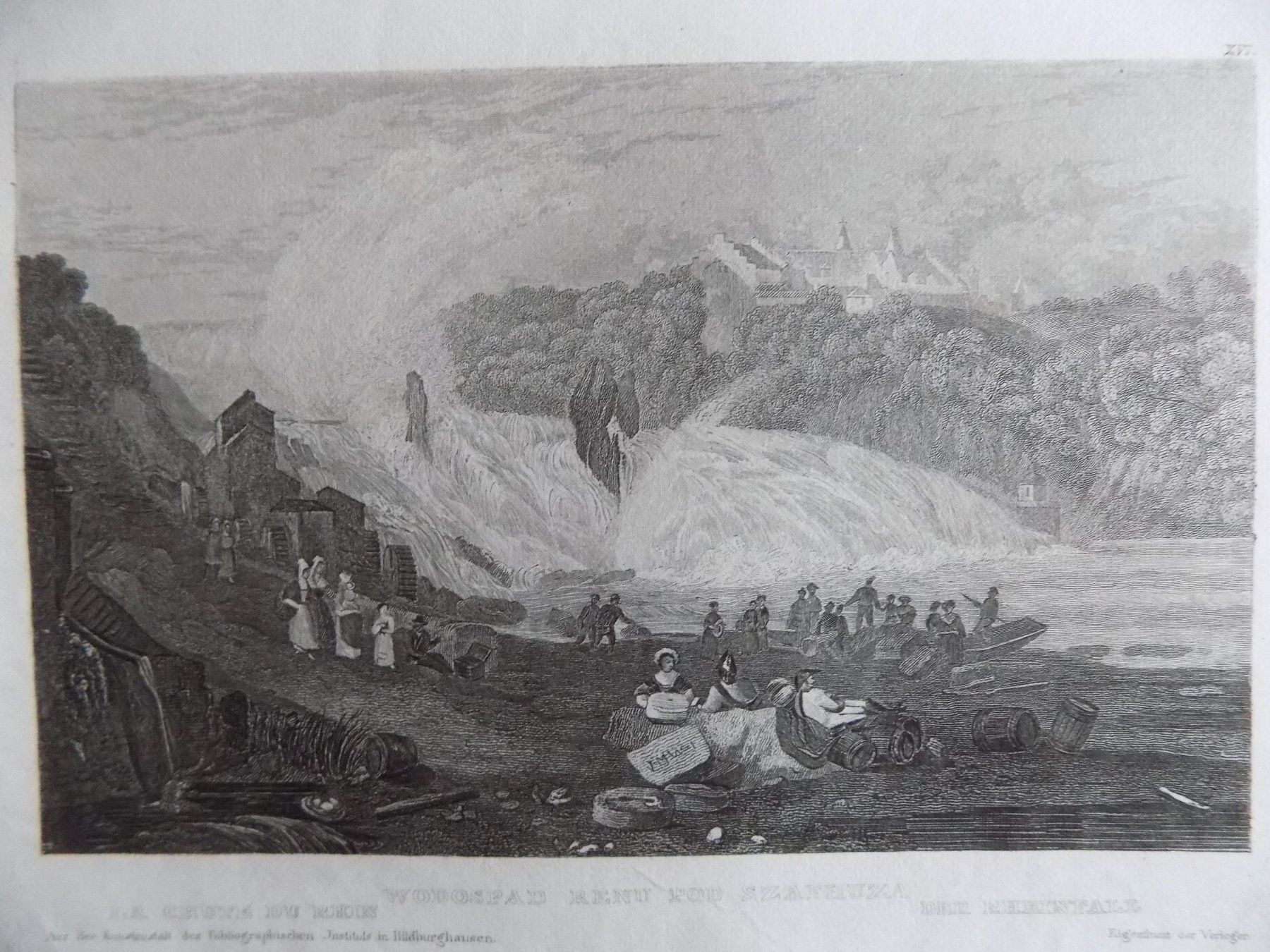Stiche: Rheinfall Schaffhausen Stahlstich – Gebraucht aus Risch von Antikfee 3
