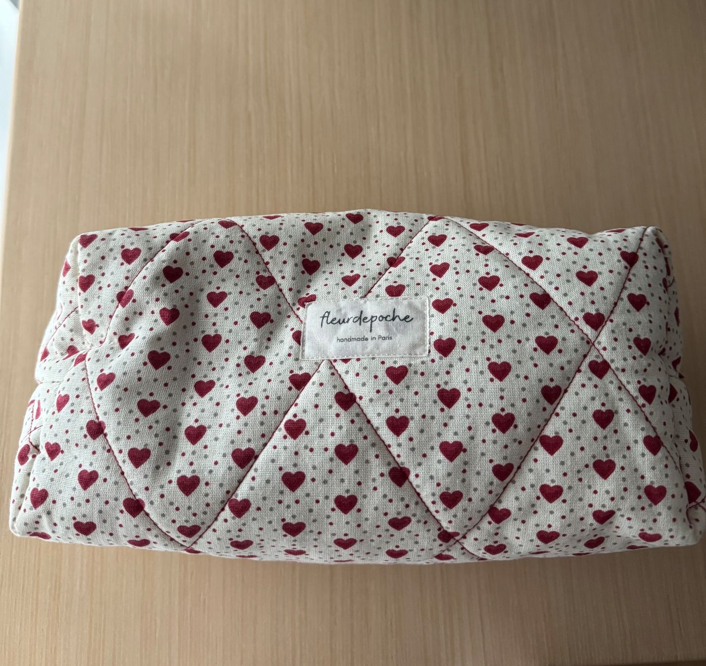 Custodie per cosmetici: Necessaire/Schminktasche rote Herzchen, Handarbeit – Nuovo (secondo la descrizione) da Landschlacht venduto da XXVII_XI 2