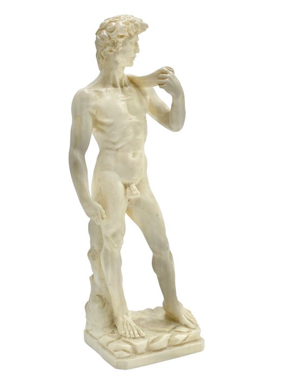 Grande statue de buste de David 17, sculpture romaine à rayures dorées, décor moderne David de Michel-Ange - France