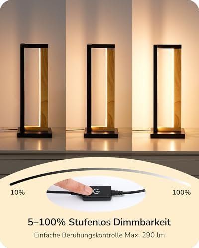 Lampade: Nachttischlampe Touch Dimmbar Metall Holz Design moderne – Nuovo e nell'imballaggio originale da Hundwil venduto da pak_b5sl 3
