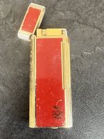 Martell Cognac Vintage Gasfeuerzeug Rot Goldfarben Sammlerst