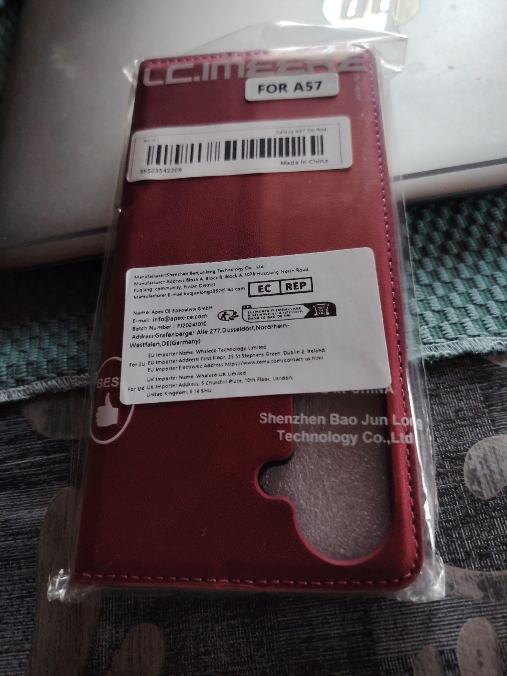 Samsung Cover & Protezioni schermo: SAMSUNG A57 flipcover  rouge – Nuovo e nell'imballaggio originale da Porsel venduto da Tip-top-vente 2