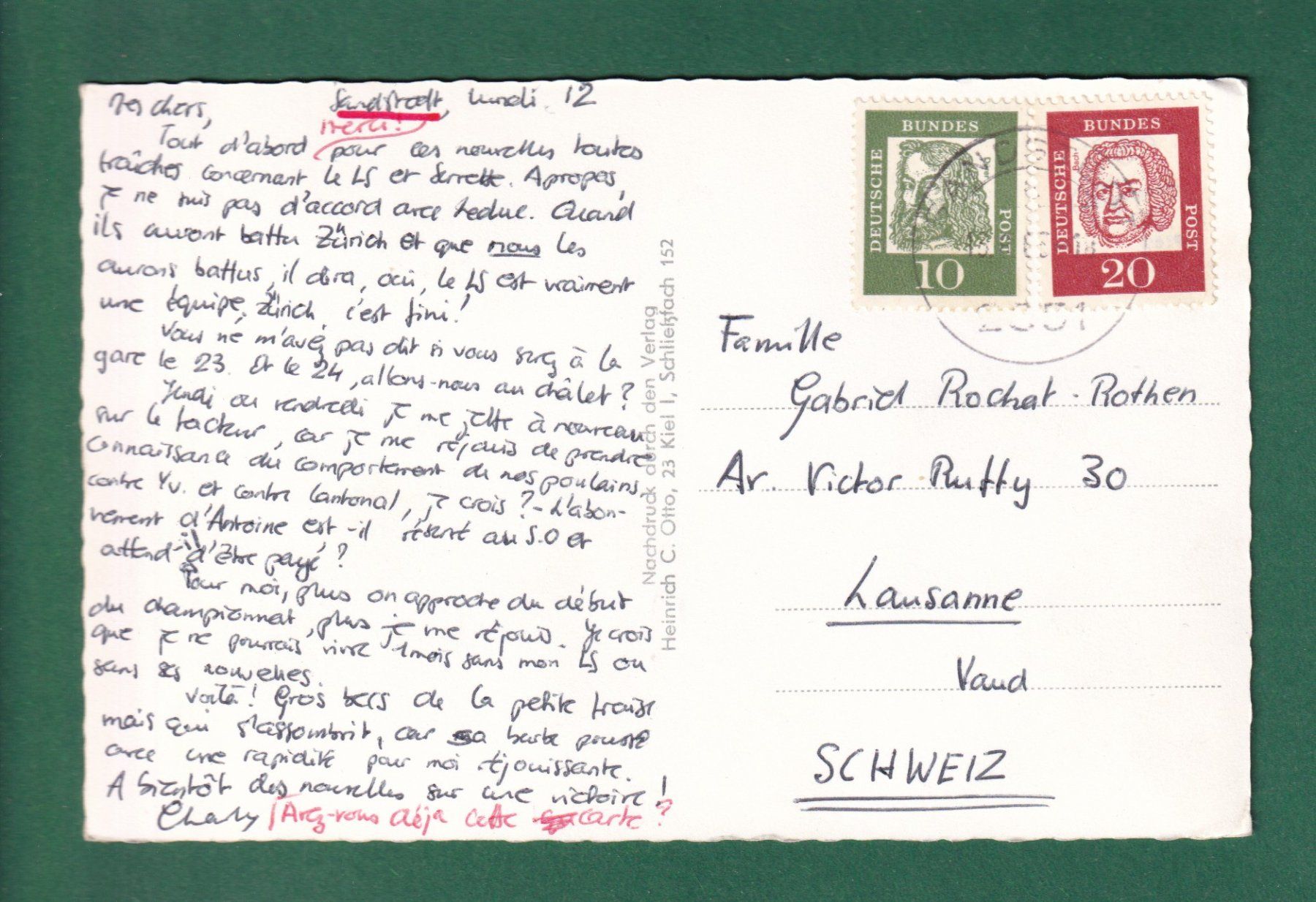 Cartoline postali: SANDSTEDT - 3 Bilder - 1965 – Usato da Pully venduto da nicecards-shop 1