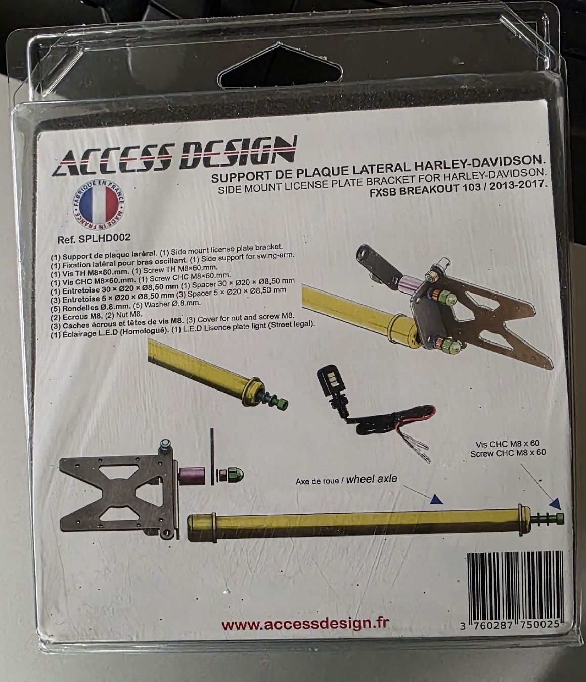 Supporti a parete: Access Design Kennzeichenhalter Harley Breakout 2013-2017 – Nuovo e nell'imballaggio originale da Aarau venduto da Tenjiro