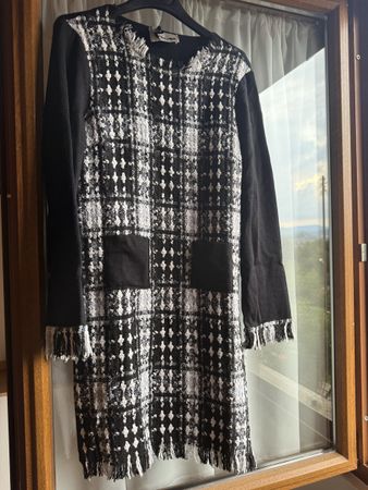 Abito donna fantasia scozzese con frange - taglia unica