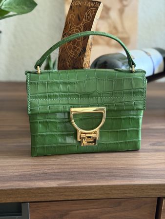 Coccinelle grün - Handtasche - Kroko Optik