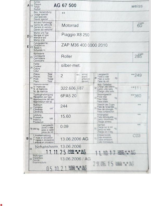 Piaggio Strasse: Roller Piaggio X8 250 ie – Gebraucht aus Baden von yabejo2006 6