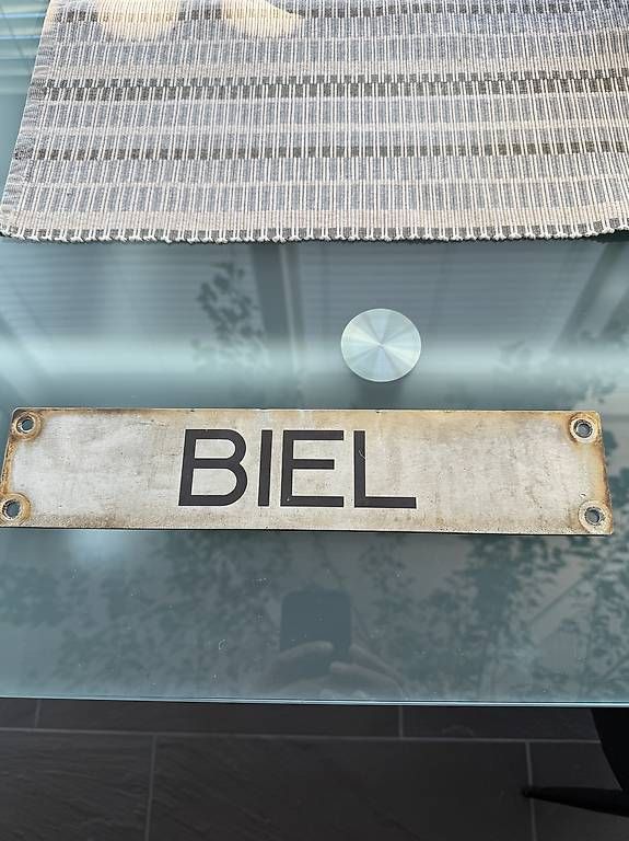 Insegne: Original SBB Lokomotiv-Schild "Biel" – Usato da Jens venduto da KillBill