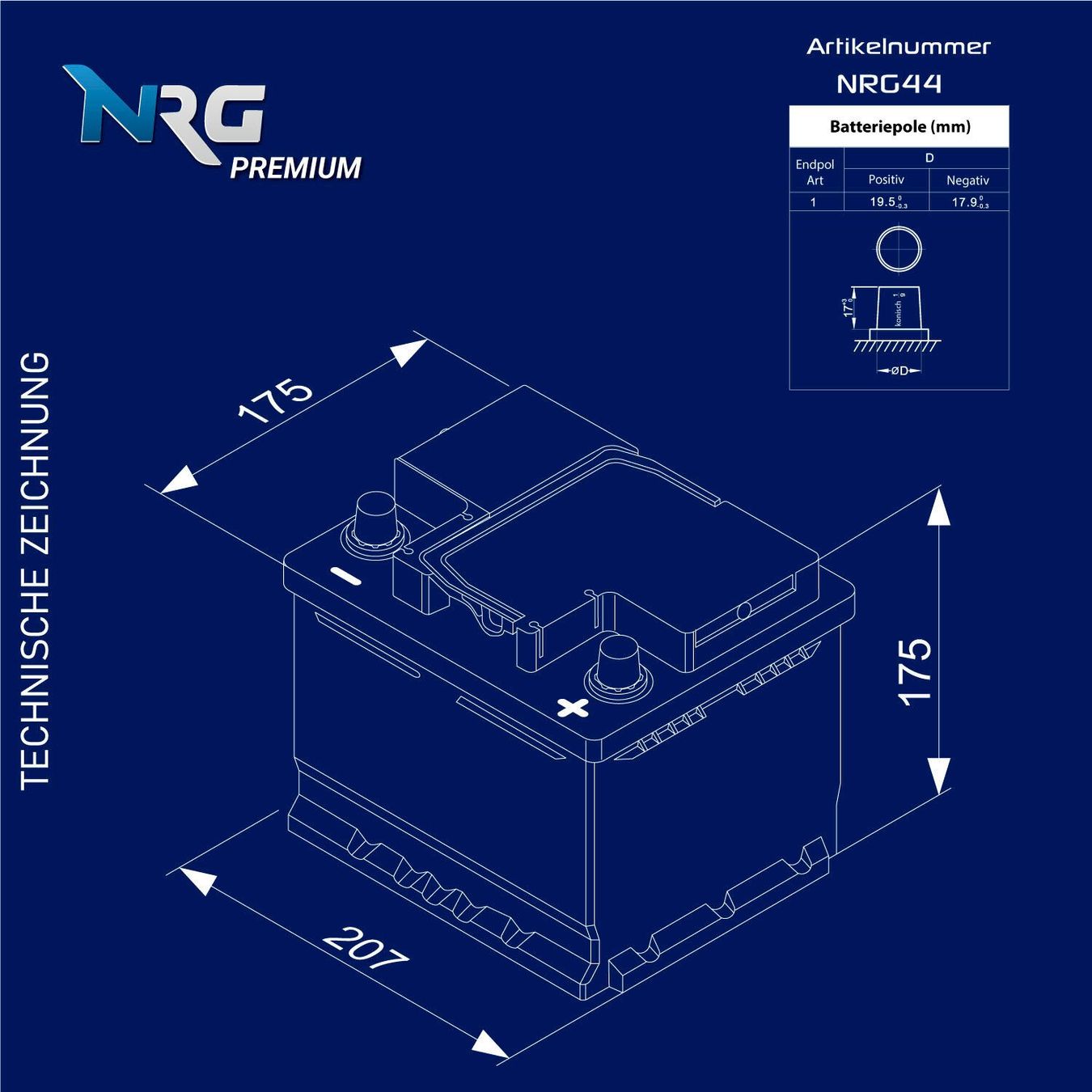 Batterie: NRG Autobatterie 12V 44Ah – Nuovo e nell'imballaggio originale da Bottighofen venduto da zaap 4