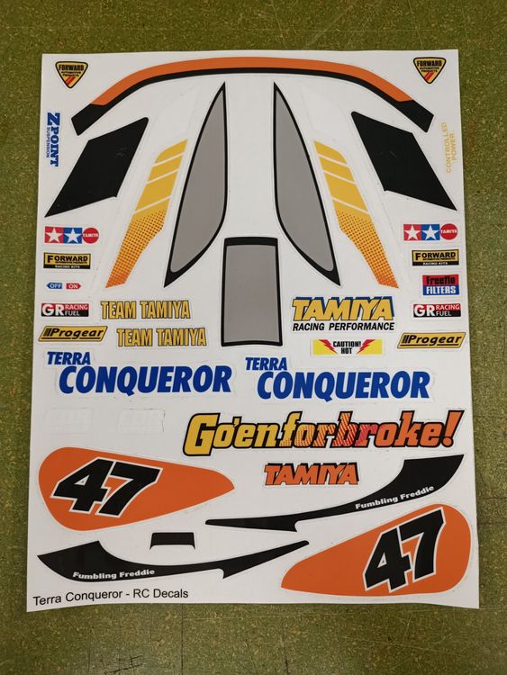 Tamiya Terra Conqueror Replica Decal Neu (Neu und originalverpackt) in ...