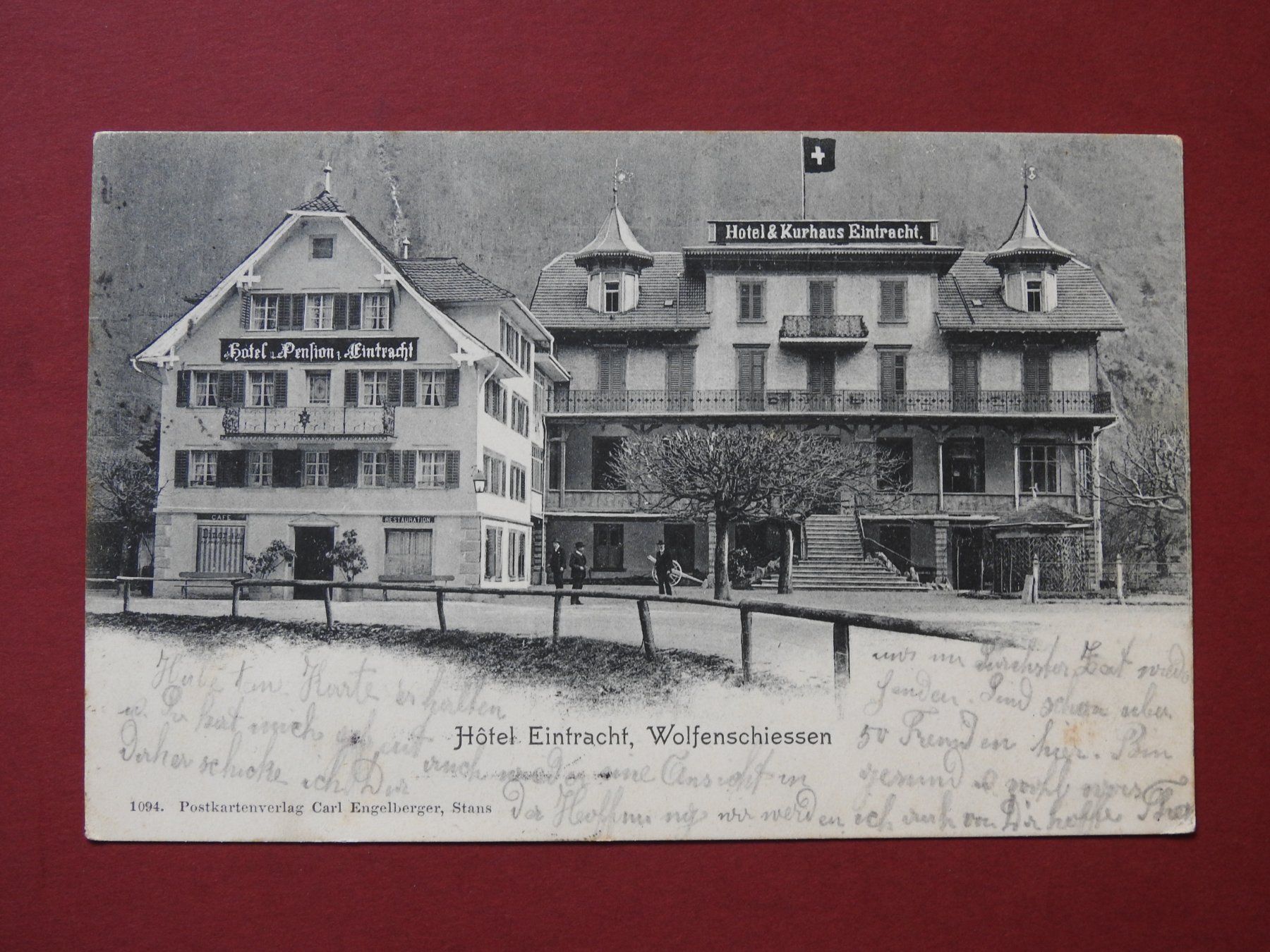 Cartoline postali: Hotel Eintracht  Wolfenschiessen, belebt ! – Usato da Rain venduto da 999-800-K