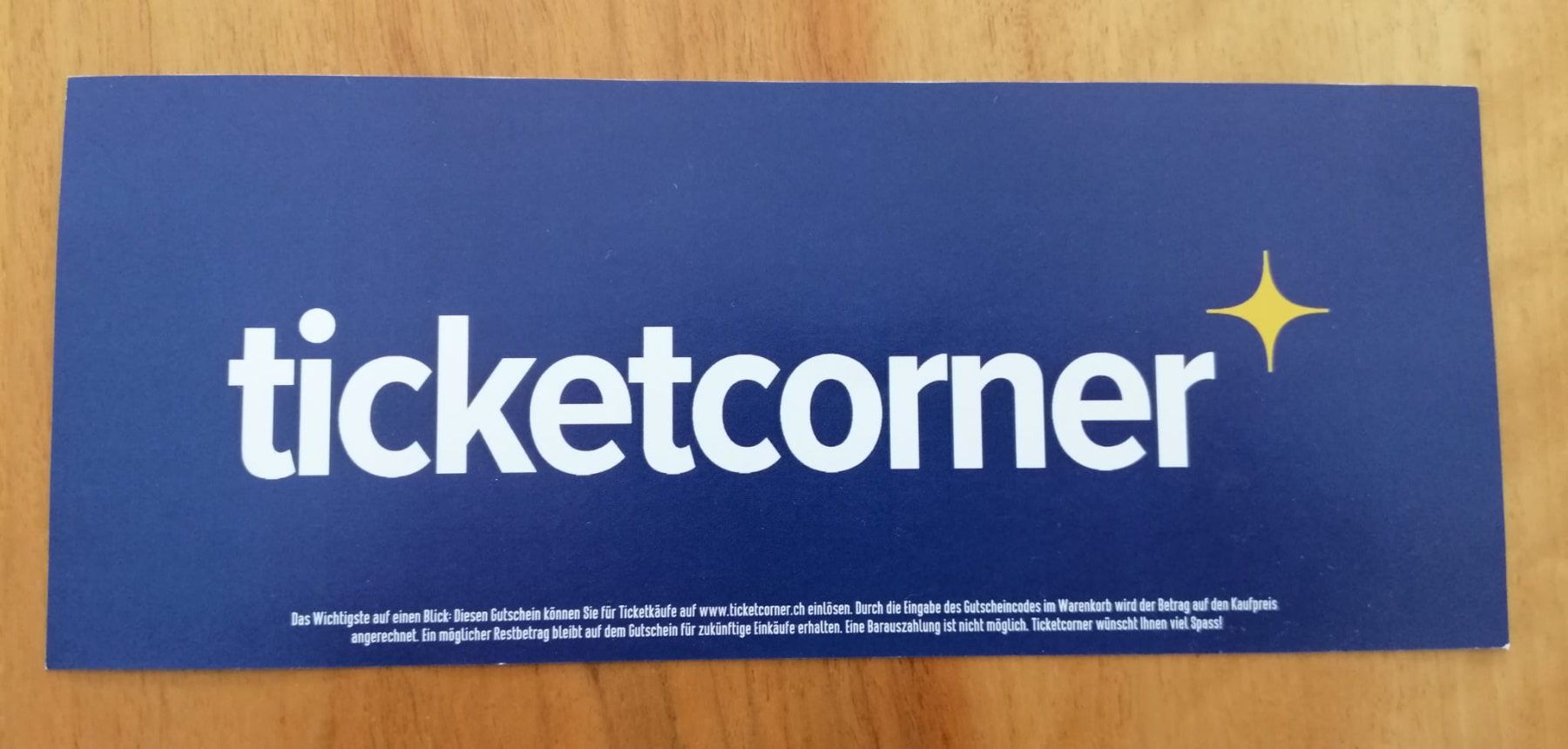 Ticketcorner Gutscheine: Gutschein Ticketcorner – Neu und originalverpackt aus Küssnacht am Rigi von Salmostar 1