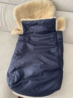 Kinderwagen Fusssack mit Lammfellfutter in Blau