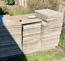 Beton Terrassenplatte Waschbeton grau 50 x 50 x 4 cm