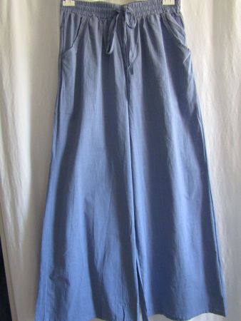 Gr. 46/52, Culotte Jeansblau mit Leinenanteil, superleicht