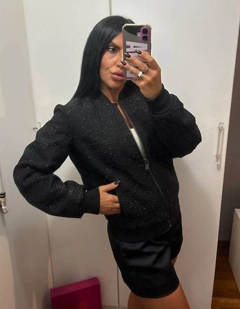 GUESS tweed bomber jacket size s