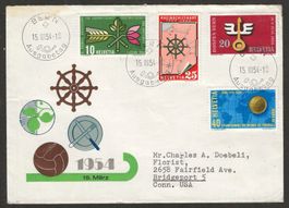 1954 : Serie Werbemarken auf illustriertem FDC