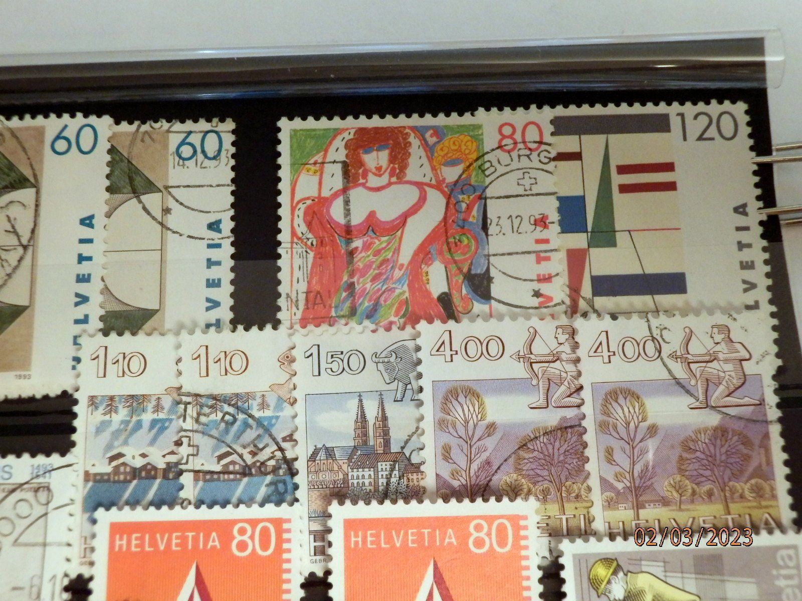 Tutti i francobolli: Einsteckkarte, Schweizer Marken gebraucht mit hohen Werte – Usato da Ueberstorf venduto da dinbau 2