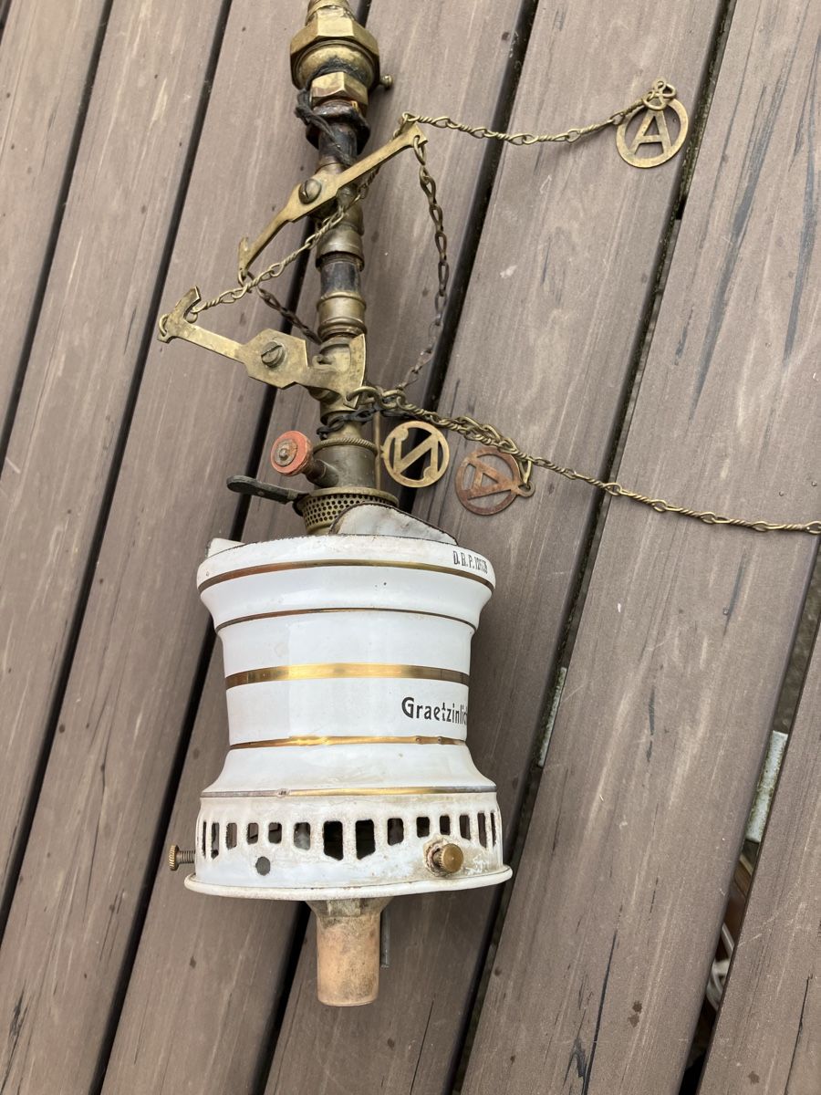 Lampade: Lampe, Gaslampe, D.R.P., Graetzinlicht – Difettoso da Neftenbach venduto da 889095 2