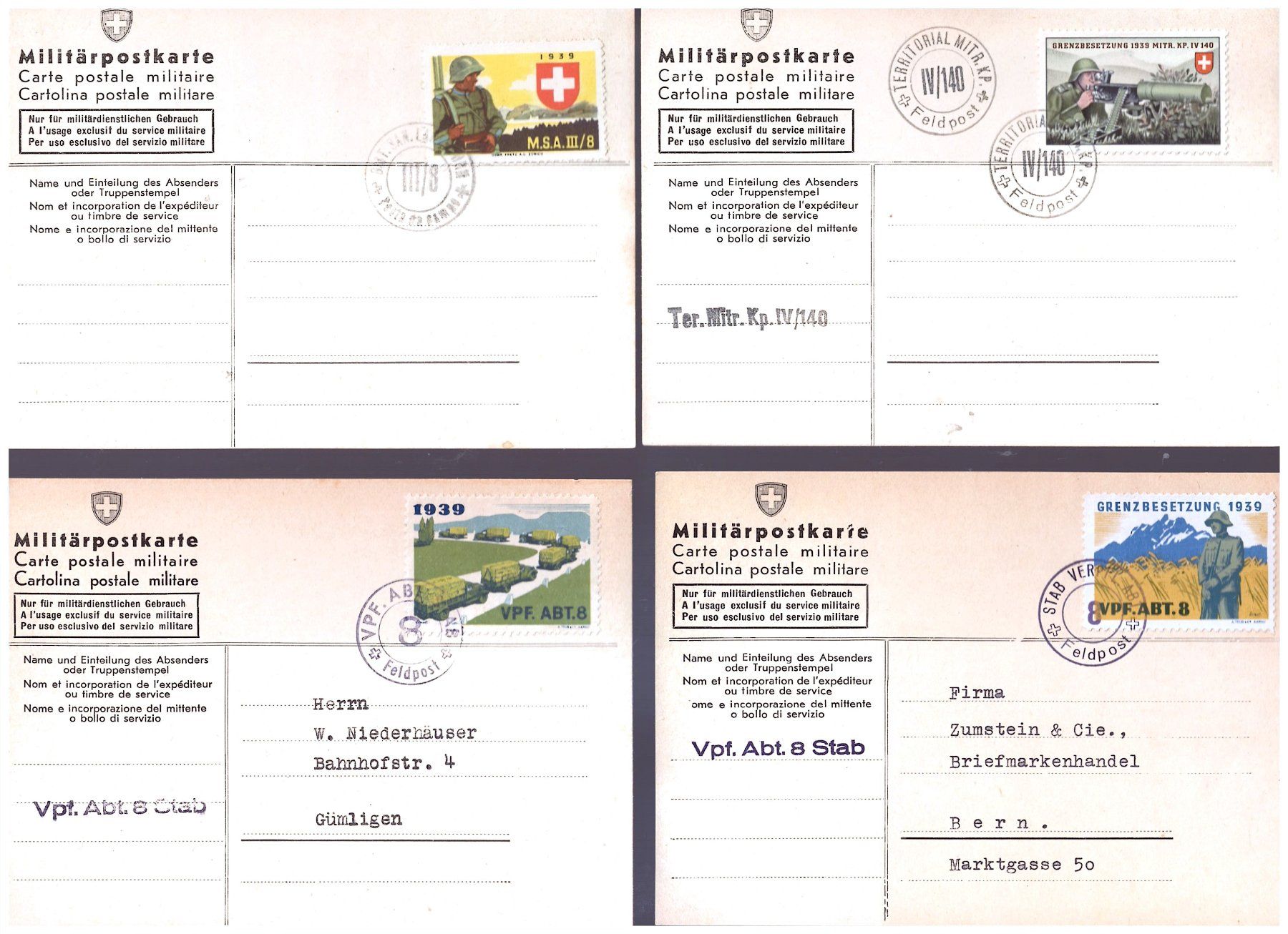 Tous les timbres: # 142 --- MILITÄRPOSTKARTEN – Neuf avec emballage d'origine à Dübendorf par Piero2