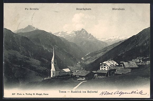 Ansichtskarten: Tenna, Ortsansicht mit Ausblick ins Safi – Gebraucht aus Berlin von bartko-reher