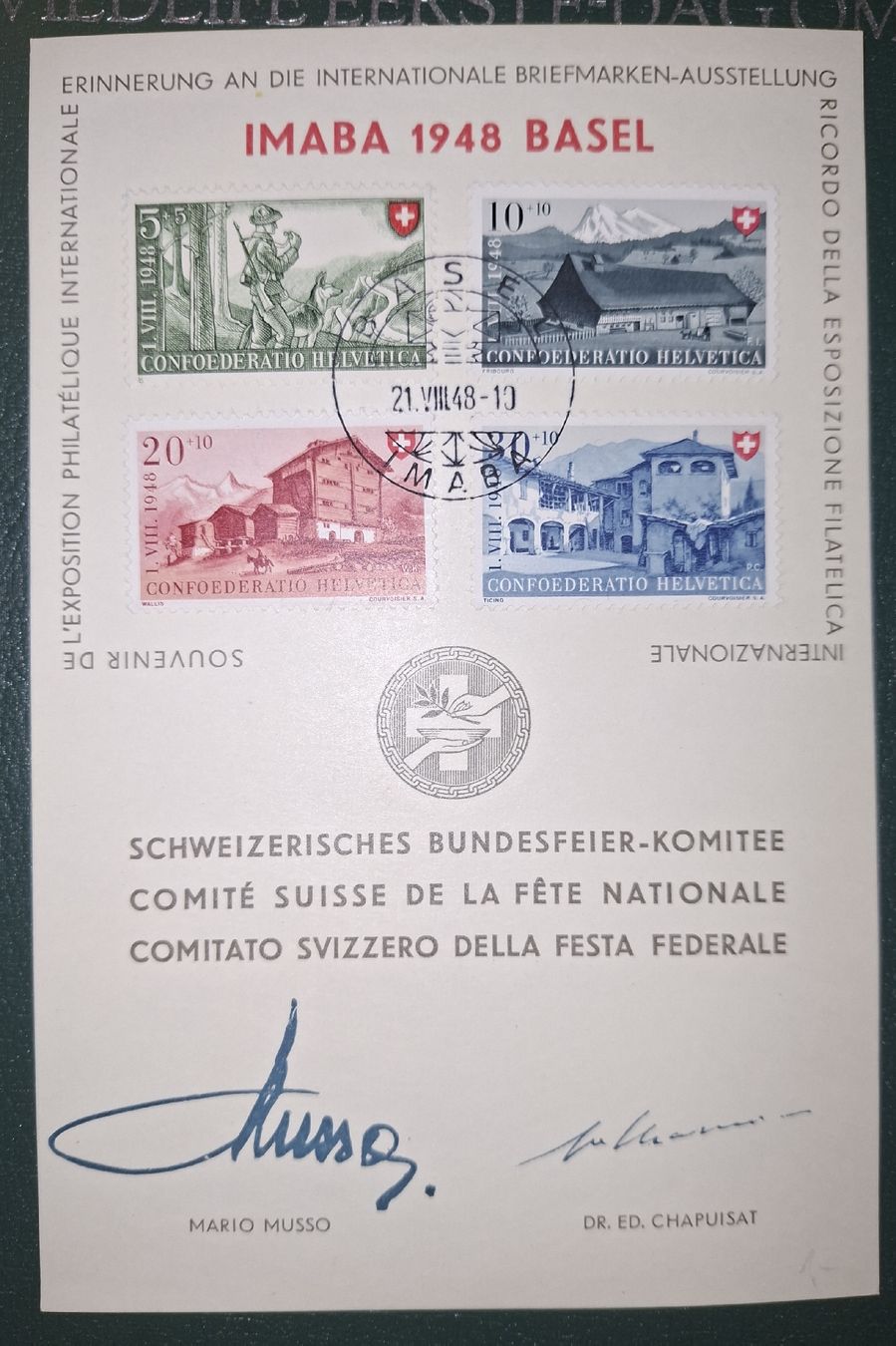 Alle Briefmarken: Imaba Basel 1948 Pro Patria  – Gebraucht aus Balgach von SIMEON27