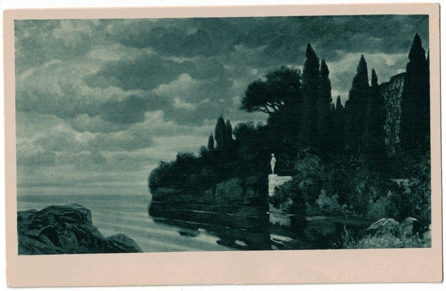 Cartoline postali: Kunst-AK, Paul Eduard Rüdisühli, Einsame Gestade – Usato da Frauenfeld venduto da POML