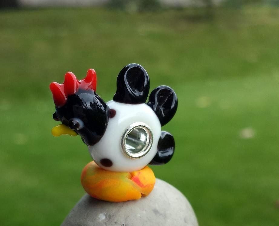 Perle (finte): Lampwork Hahn-Glasperle, Glass Bead – Nuovo (secondo la descrizione) da Langenthal venduto da flowersNbirds 3
