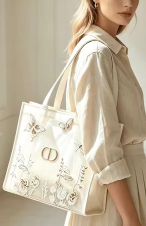 Christian Dior Embroidered Butterflies Tote Bag NEW