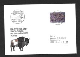Swissair Jubiläums-Sternflug Zürich - Chicago 30.4.1981