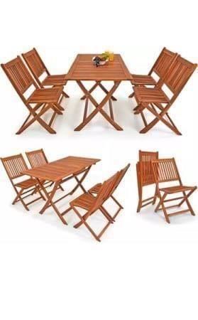 Tische: +Gartensitzgruppe Akazien holz 5 Tlg – Neu und originalverpackt aus Amriswil von JaJa-Express