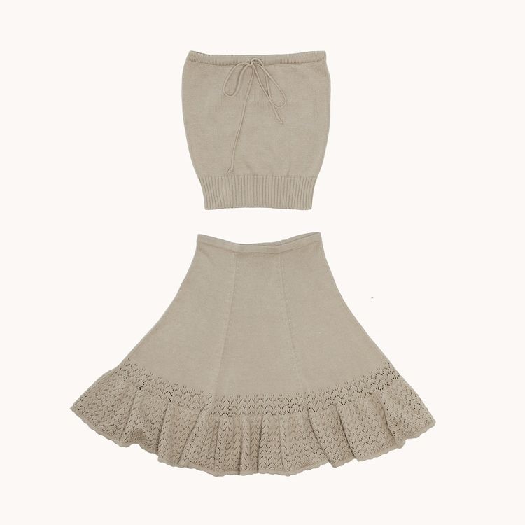 Lot de 6 Ensembles : Crop Top et jupe en dentelle
