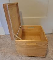 Holz Kiste, Holzbox mit Deckel und Handgriffen (für CD DVD)